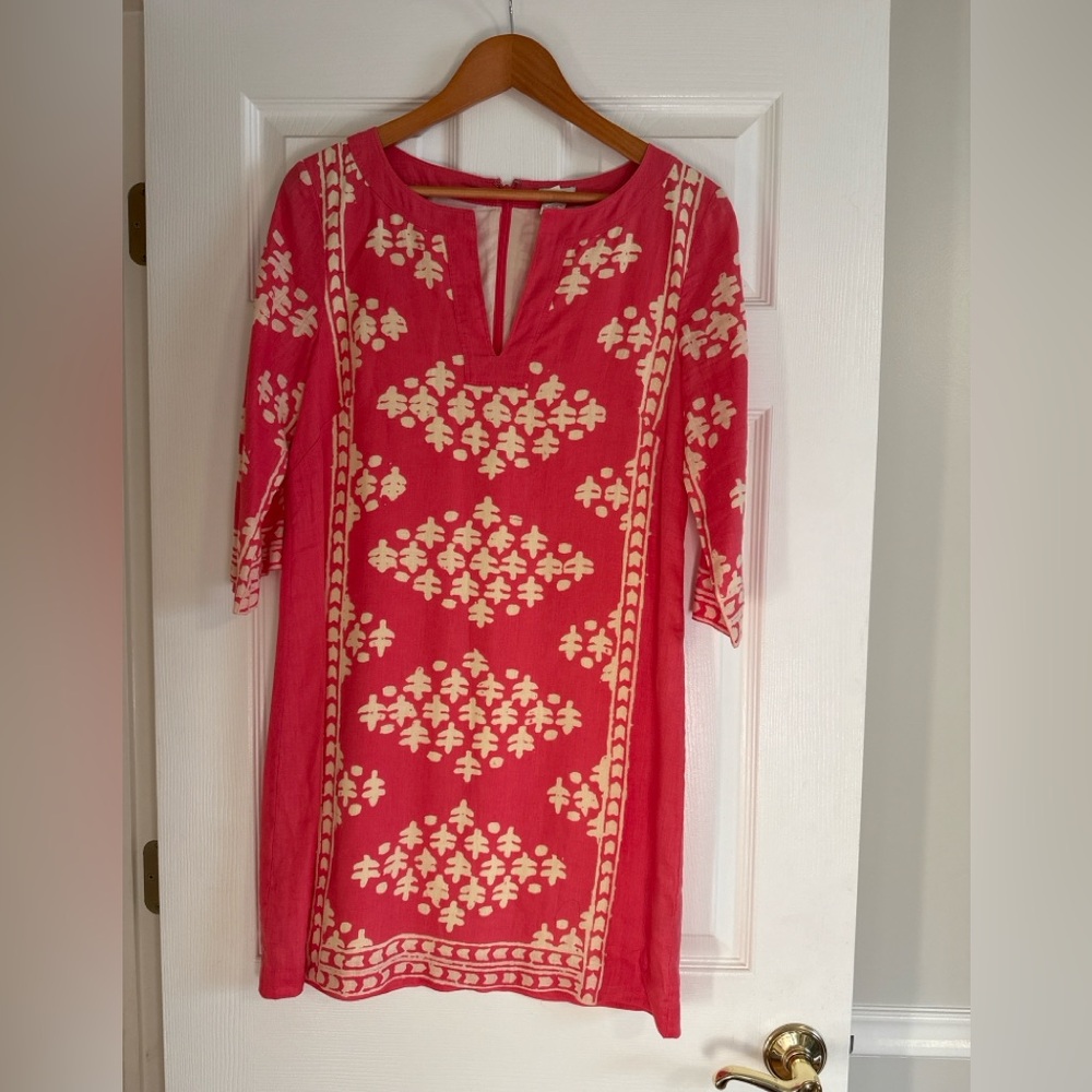 🌺 J.Crew Batik-Style Printed Linen Dress – Size 6